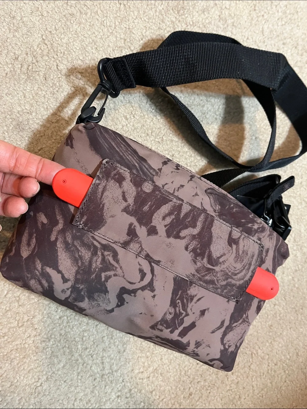 HB Connections Purple Camo Crossbody Sling Belt Bag Utility Purse NWT
